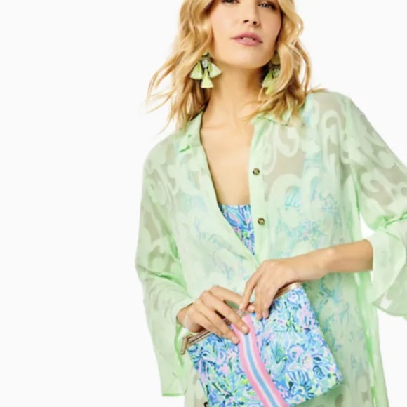 NIP/NWT LILLY PULITZER GWP Pouch Surf Blue Soleil it On Me New Bag - Picture 16 of 16